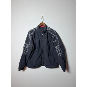 Supreme spellout embroidered track jacket black